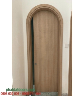 CỬA GỖ NHỰA COMPOSITE PHATDATDOORS UỐN VÒM - LÙA 1 CÁNH