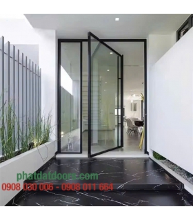 Cửa Nhôm Kính Mở Quay 360° Cao Cấp | Bản Lề Pivot – Sang Trọng, Hiện Đại | PHATDATDOORS