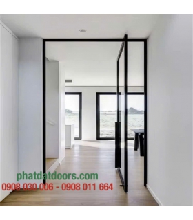 Cửa Nhôm Kính Mở Quay 360° Cao Cấp | Bản Lề Pivot – Sang Trọng, Hiện Đại | PHATDATDOORS